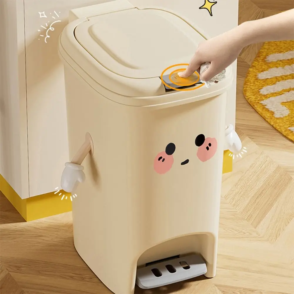 سلة المهملات الإبداعية 8/10/15/20L مع غطاء تصميم خطوة على سلة المهملات يمكن رفض سلة المهملات المنزلية #4
