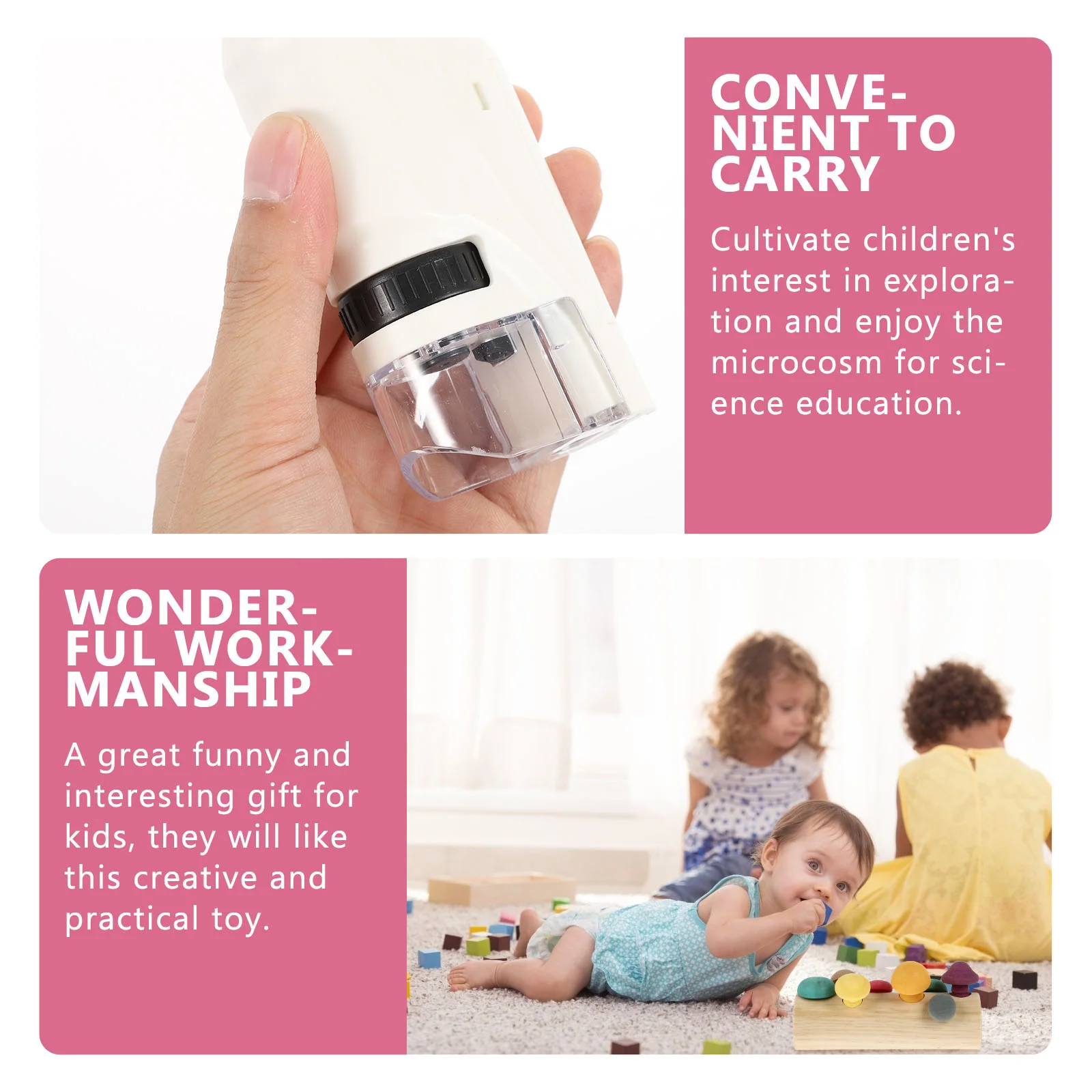 กล้องจุลทรรศน์สำหรับเด็กที่ทนทานการทดลองทางชีววิทยาแบบพกพาการสำรวจวิทยาศาสตร์เครื่องมือการพัฒนาการศึกษาสำหรับเด็กนักเรียน