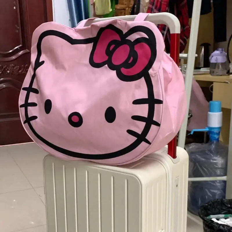 

Sanrio Hello Kitty Travel Bag Cartoon Pink Kitty Cat Crossbody Large-capacity Luggage Bag Women Shoulder Bag Fashion Handbag Bag
