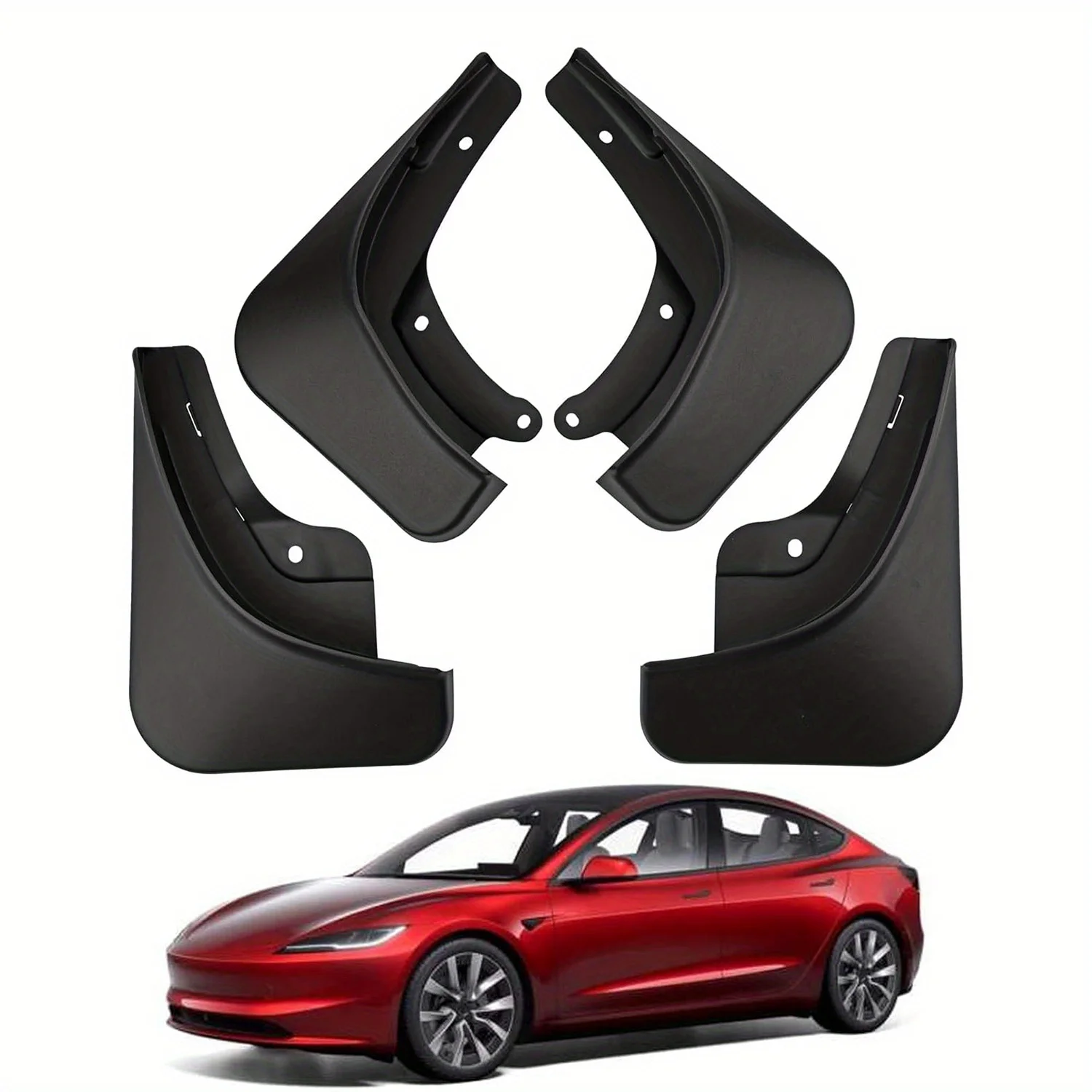 For Tesla Model 3 2024 Highland Mud Flaps Splash Guards Fenders No Drilling All Weather Protector Accessories (Set of 4)