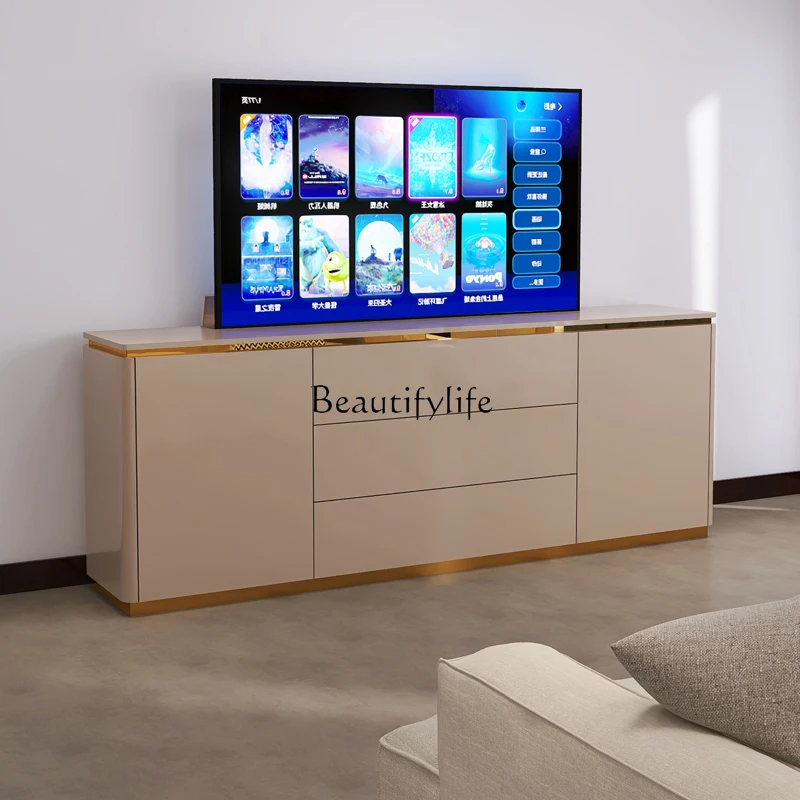 jj *Multifunctional TV cabinet art living room simple paint modern assembly
