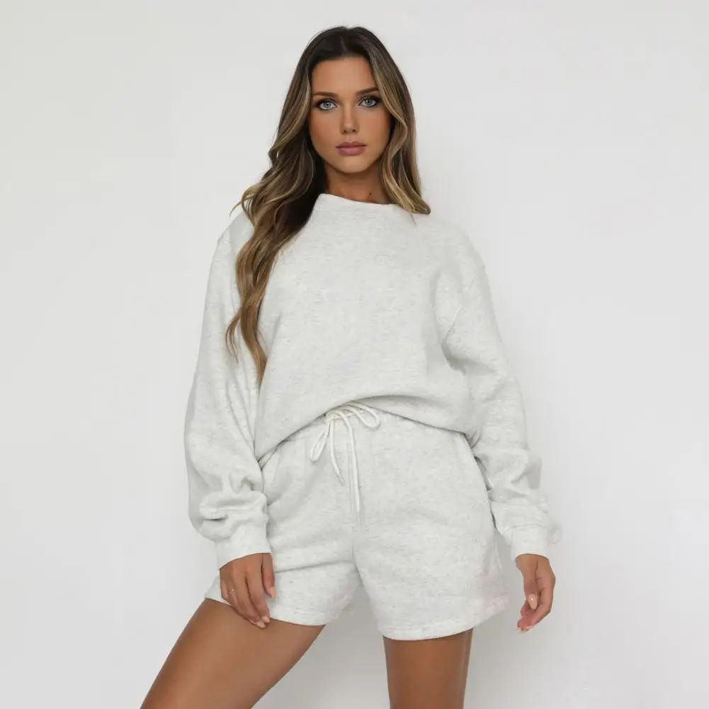 

Women Outfit Women’s Two Piece Outfit Set Oversized Lounge Sweatshirt Shorts Tracksuit Fall Long Sleeve Matching Clothing