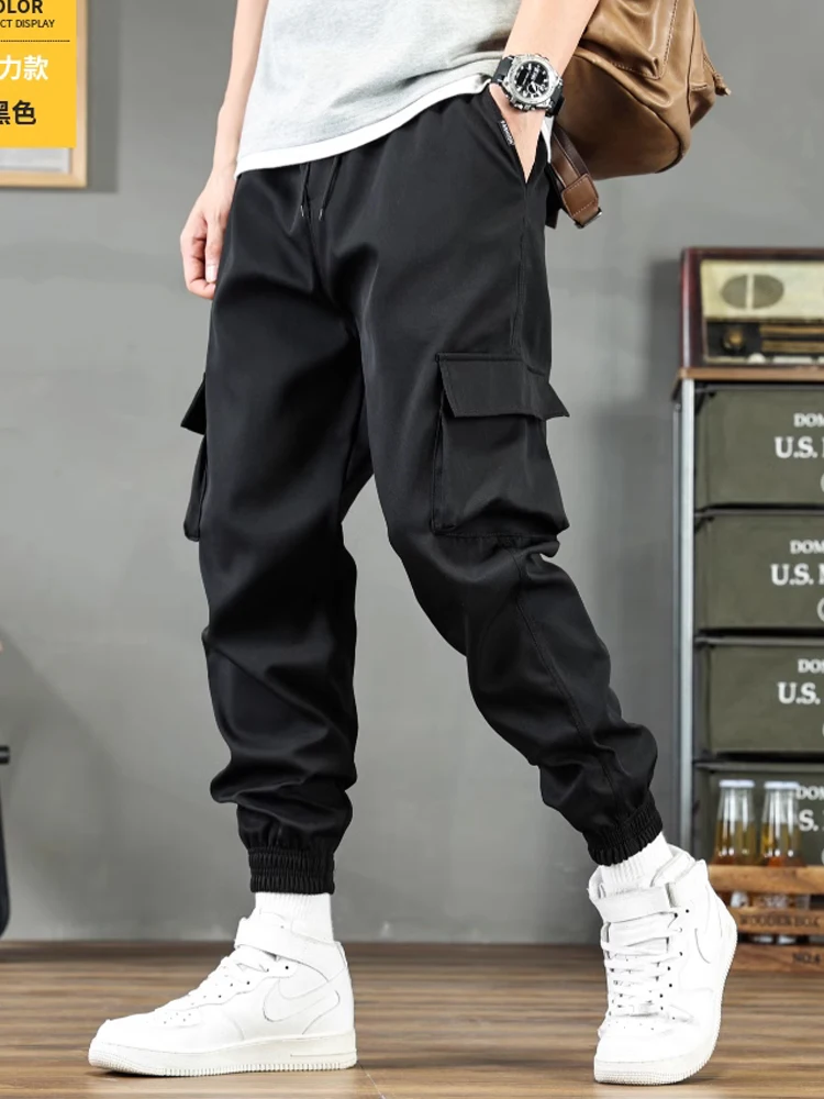 

Heavyweight draping loose straight leg sanitary pants, trendy brand versatile cool silk cotton leggings, casual pants