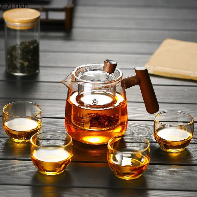High Temperature Resistance Glass Teapot Teacup Teakettle Tea Cooker Tea Kungfu Set Scented Pot Heatable Kettle Teaware Sets