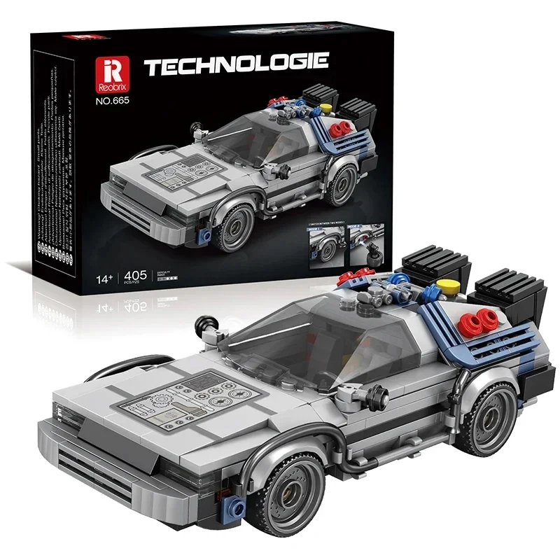 405PCS Classic Movie Car Building Blocks Future Sports Car Model Bricks Desktop Ornaments Educational DIY Toys Holiday Gifts