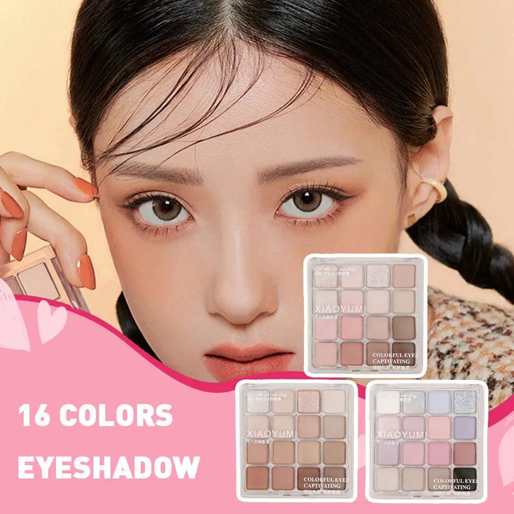 Xiaoyumi 16 Color Eyeshadow Plate Female Eye Makeup Waterproof Magic Matte Eyeshadow Ground Eyeshadow Plate Pearlescent Col D1c8