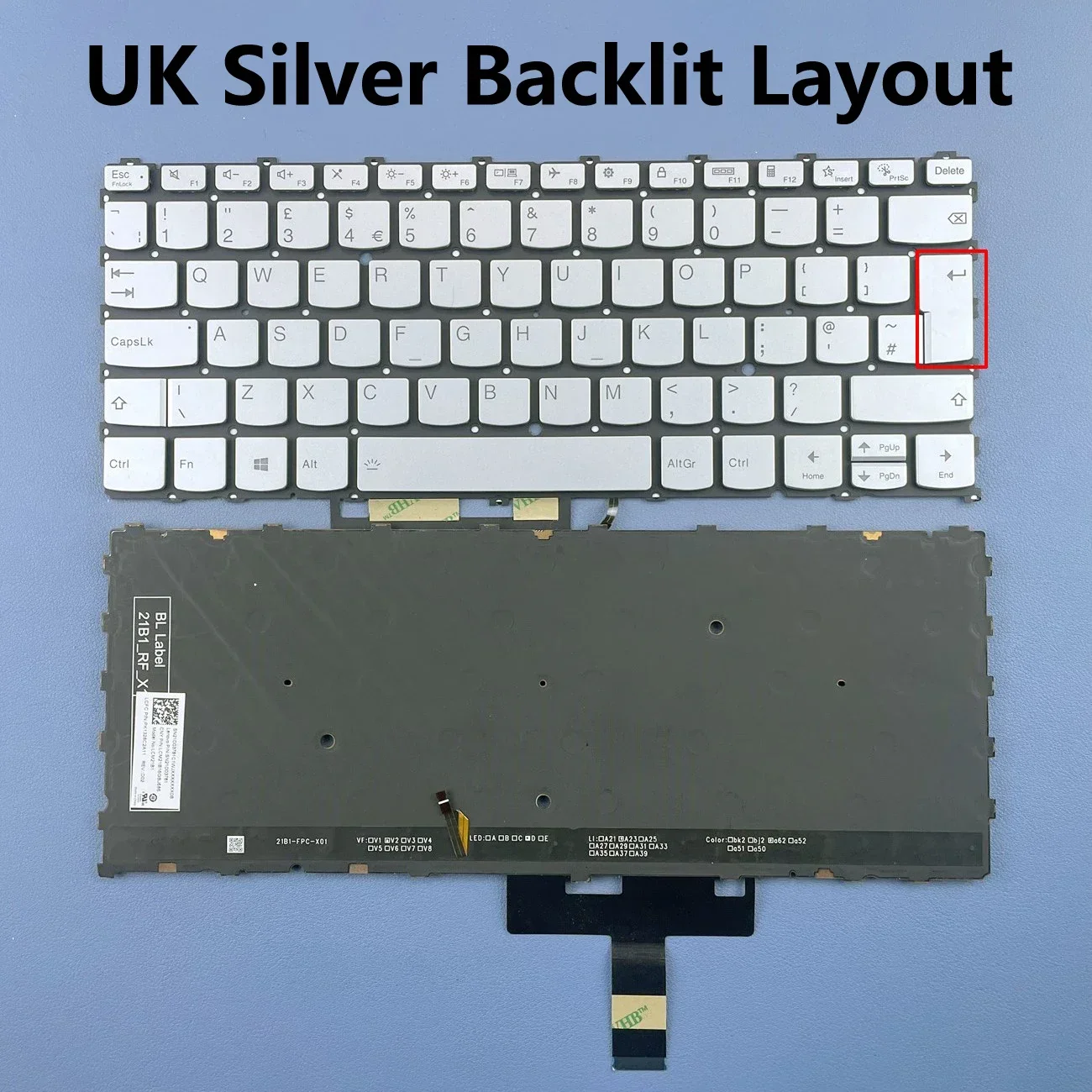 UK Backlit Laptop Keyboard For Lenovo Yoga Slim 7 Carbon-14ACN06 82L0 Series