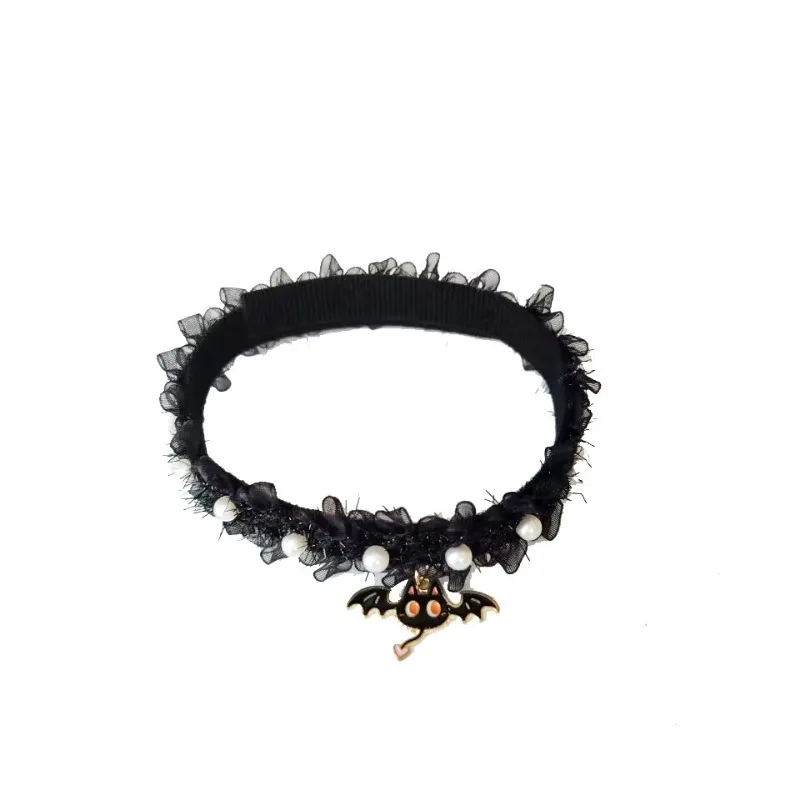 Halloween Party Pet Collar Pumpkin Pearl Cat Black Dog Accessories Funny Accessories Kitten Accessories Cat Harness Collar