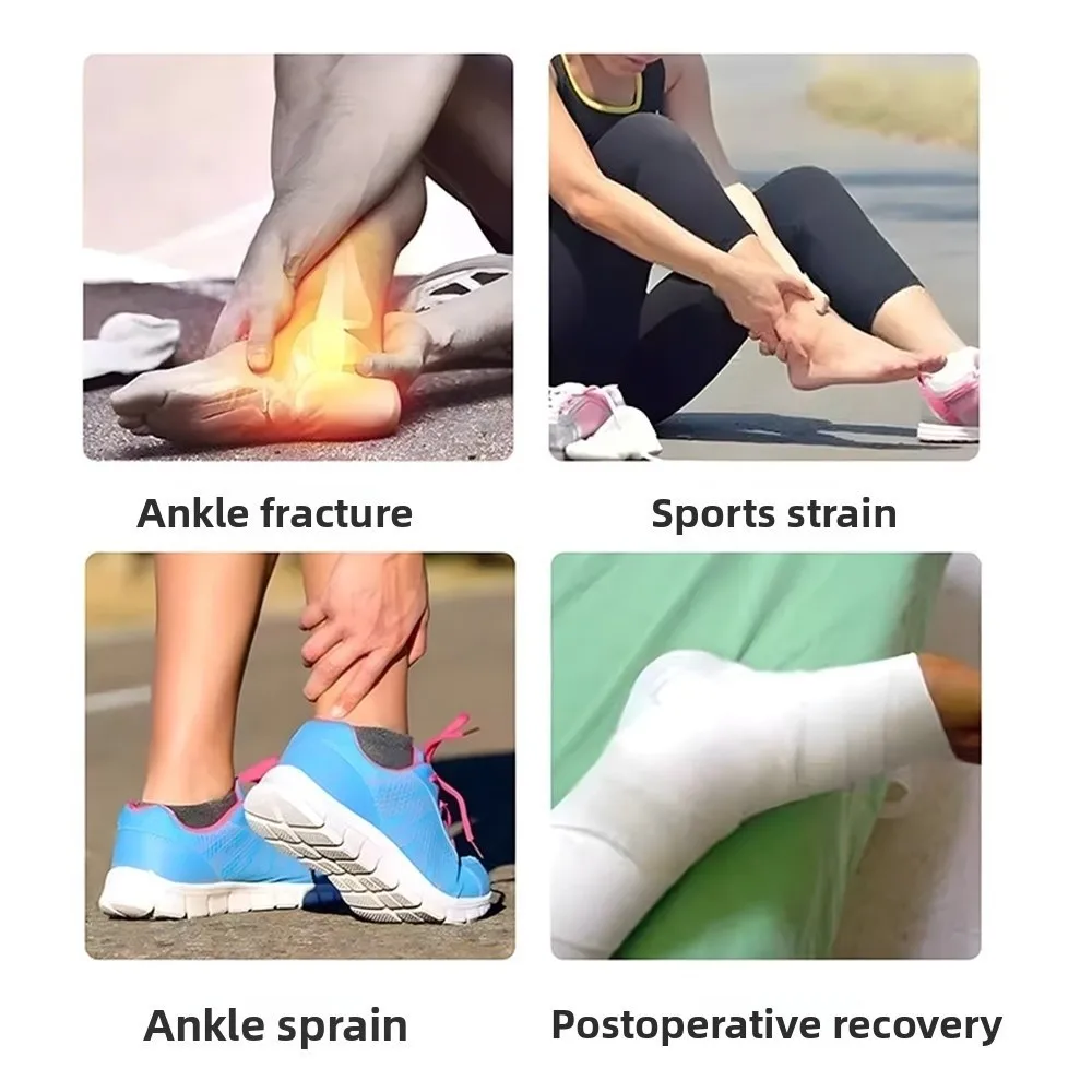 Electric Ankle Massager with Heat & Vibration 4 Heating Levels 3 Modes Infrared Hot Compress Brace