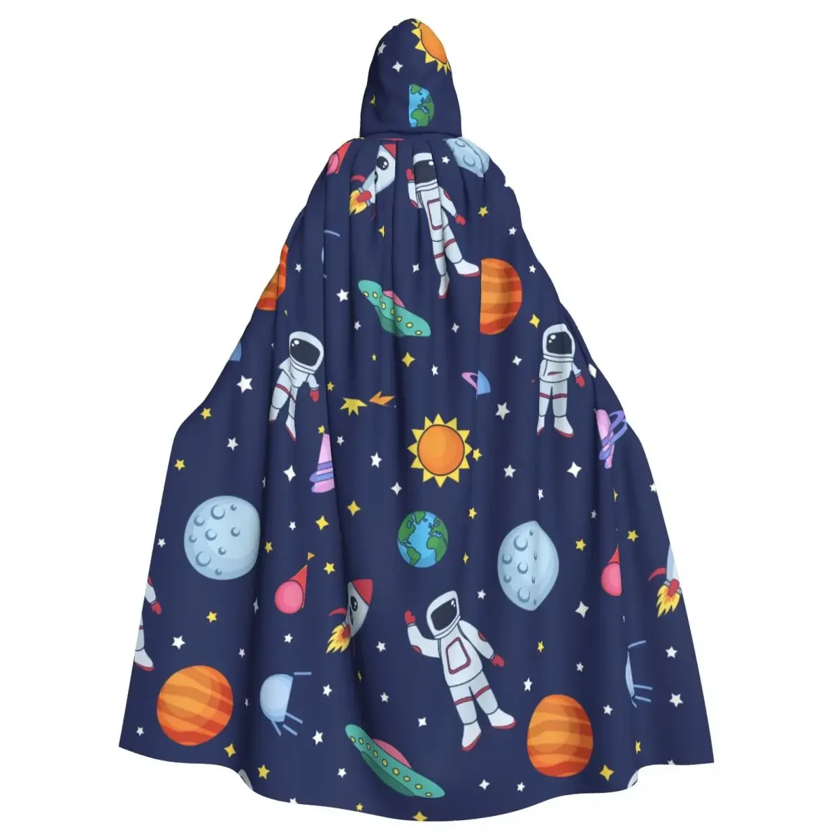 Adult Astronauts, , UFOs Floating In Space  Cape Hooded Costume Witch Wicca Vampire Halloween  Dress Coat