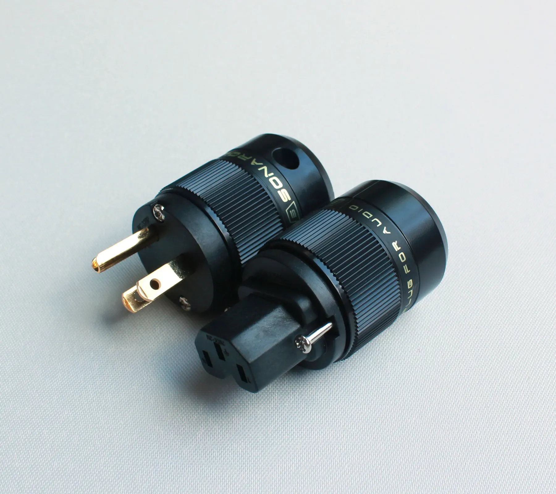 

SONARQUEST Power Plug SE-GP(B)+ SE-GC(B) 24K Gold Plated HIFI US Male & Female IEC High Quality Diy Connector