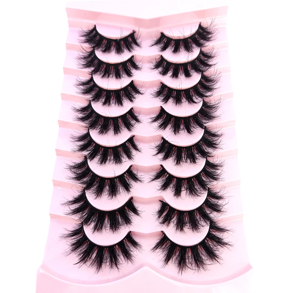 HBZGTLAD 5/8 Paar natürliche russische gestreifte Nerzwimpern 3D-falsche Wimpern Volumen gewellte falsche Wimpern Wimpernverlängerung Make-up – Detail 16