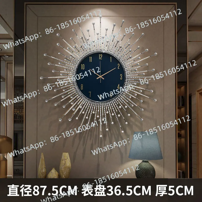 New Light Luxury Art Sun Wall Clock Living Room Decoration Atmosphere High Sense Clock Wall Hanging Creative Wall Watch
