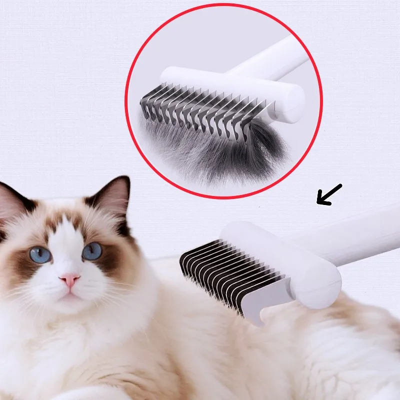 

Dog Comb Stainless Steel Dogs Comb Knife Dogs Brush Pet Hair Remover Dog Grooming Brush Knife Combs for Cat Hair Knot Cleaning