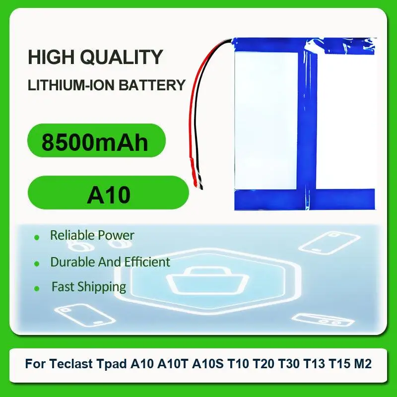 Сменный аккумулятор для ноутбука Teclast Tpad A10 A10T A10S T10 T20 T30 T13 T15 M2 Tablet A10 (для Teclast) 8500 мАч
