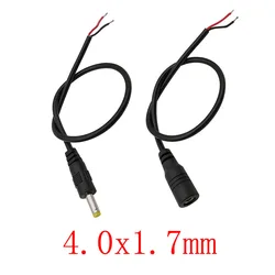 4.0x1.7mm DC Male Female Jack Wire Connector 4.0mm x 1.7mm DC Power Plug Socket Extension Cable for CCTV Camera LED Strip Light