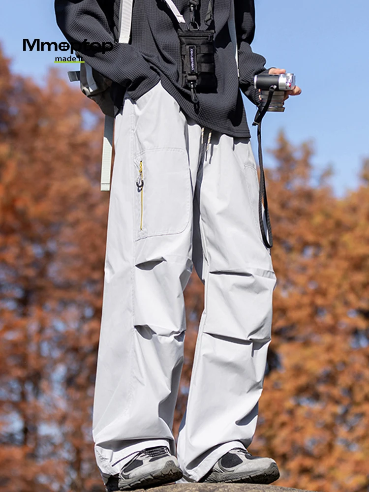 

Mmoptop Casual Pants Men's Outdoor Workwear Sle Loose Straight Leg Multi-ket Functional Drapey Long Trousers