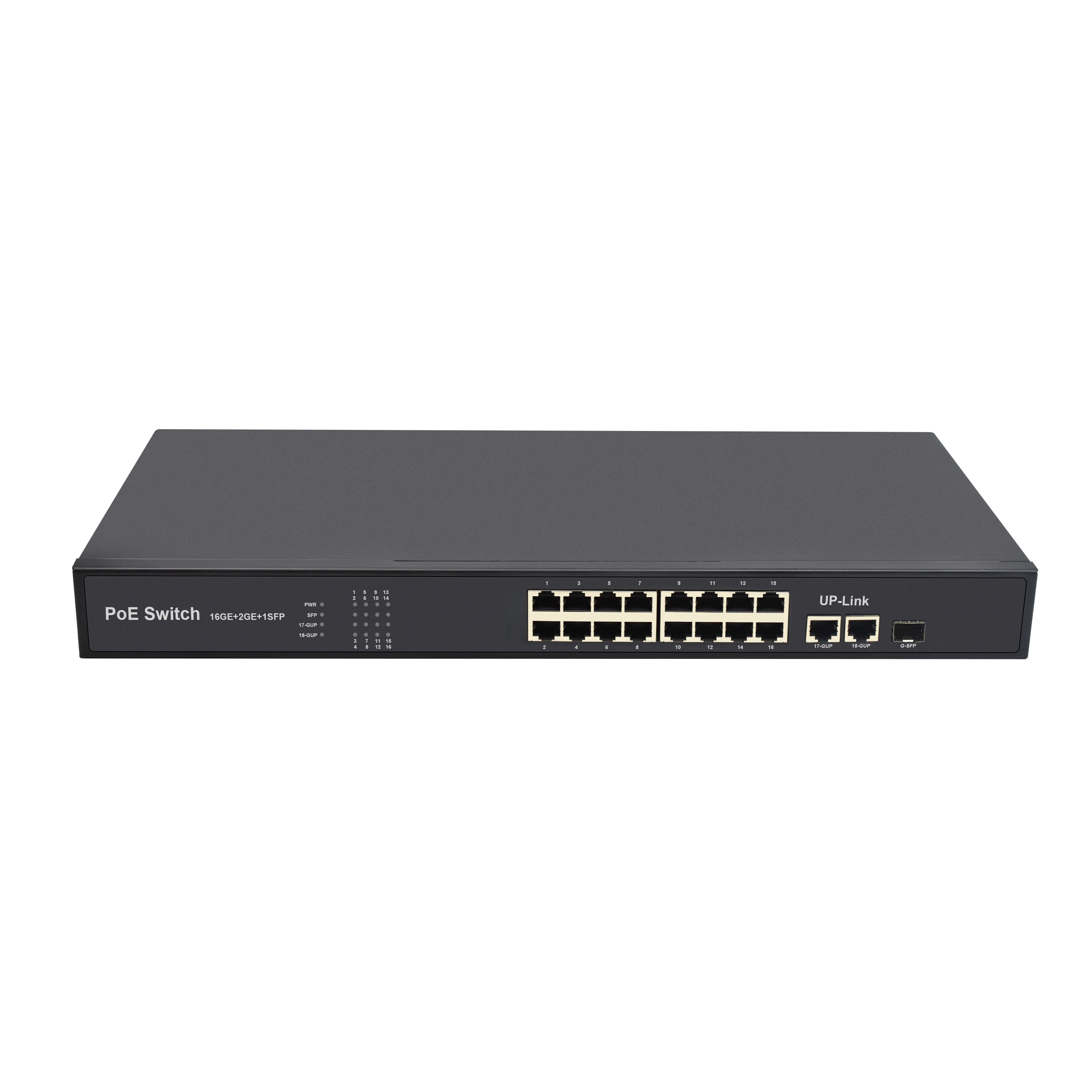 

10/100/1000Mbps, 16 ports, 10/100/1000Mbps, uplink, 1.25g, SFP, WOR-SG1621p, SFP PoE Switch