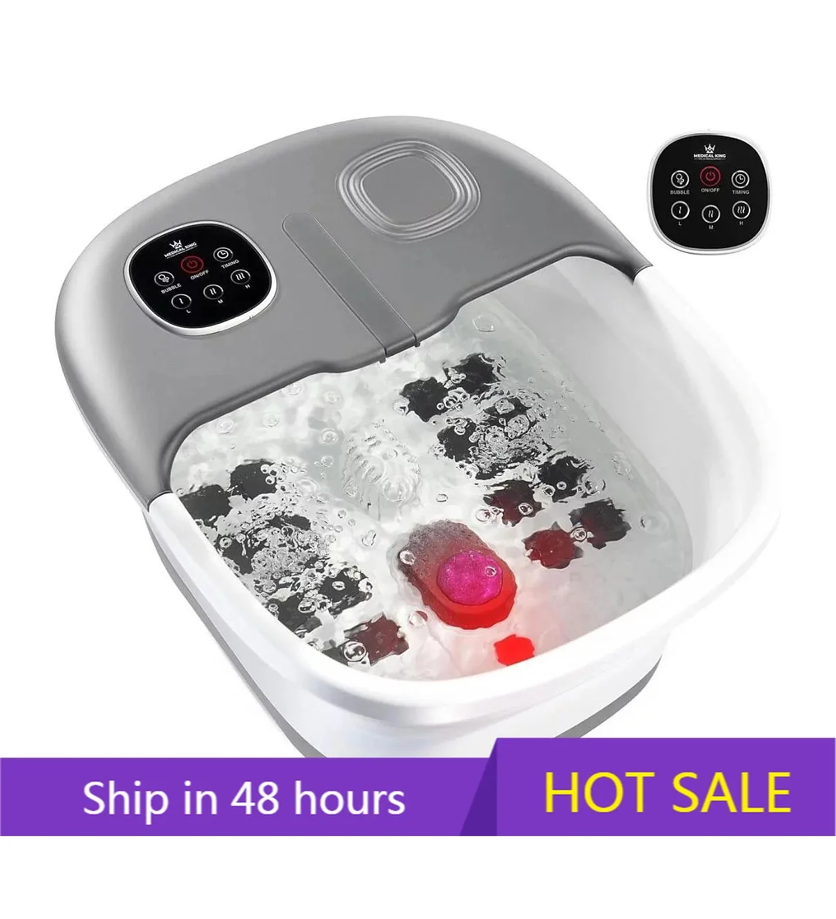 

YTYIN Portable Foot Spa Massage Tub Device Soaking Bucket Electric Heating Foldable Foot Bath Massager Roller Machine