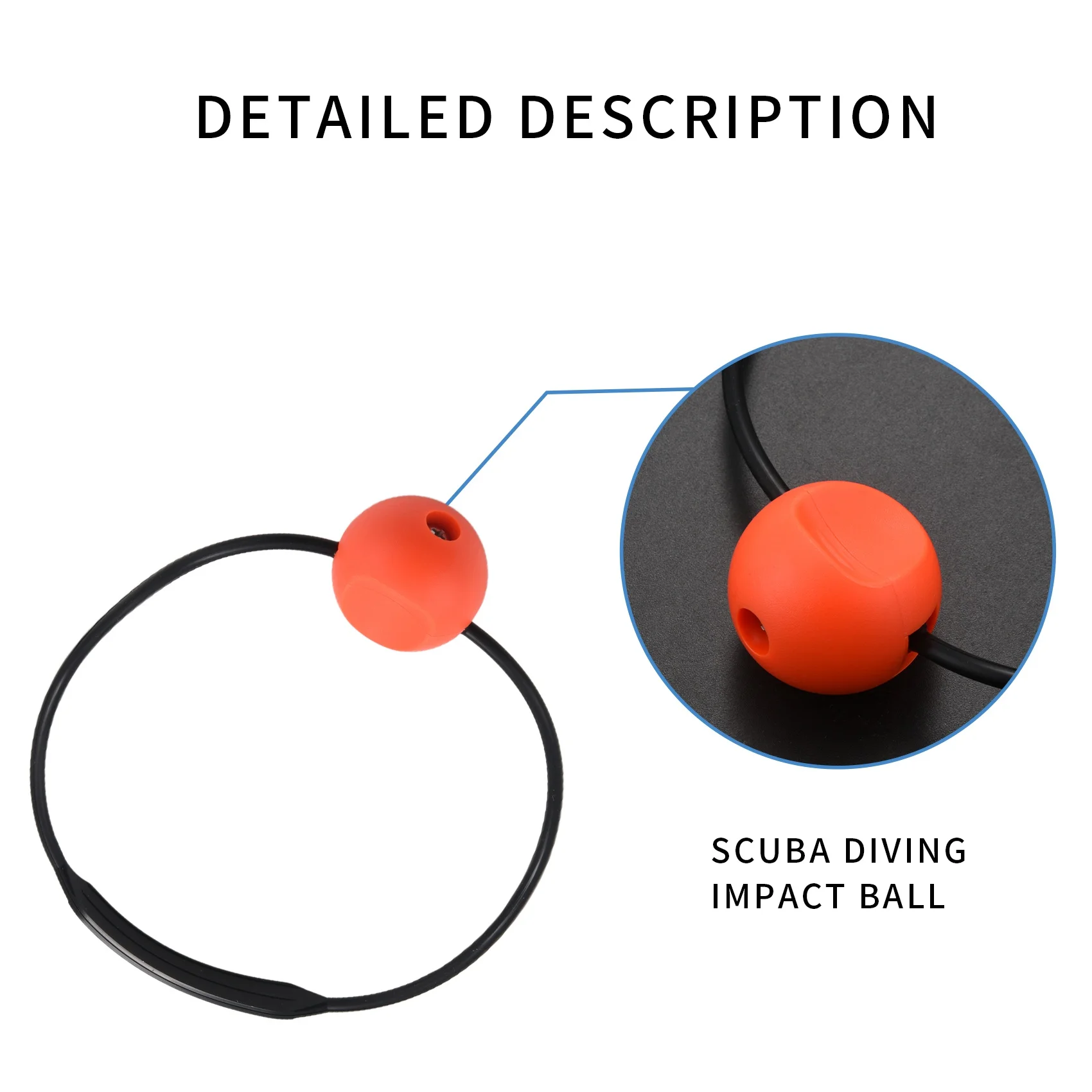 Keep Diving Scuba Diving Tank Knocker Impact Banger Ball Elastic Bead Percussion Ball Underwater Vocal Ball Louder Orange