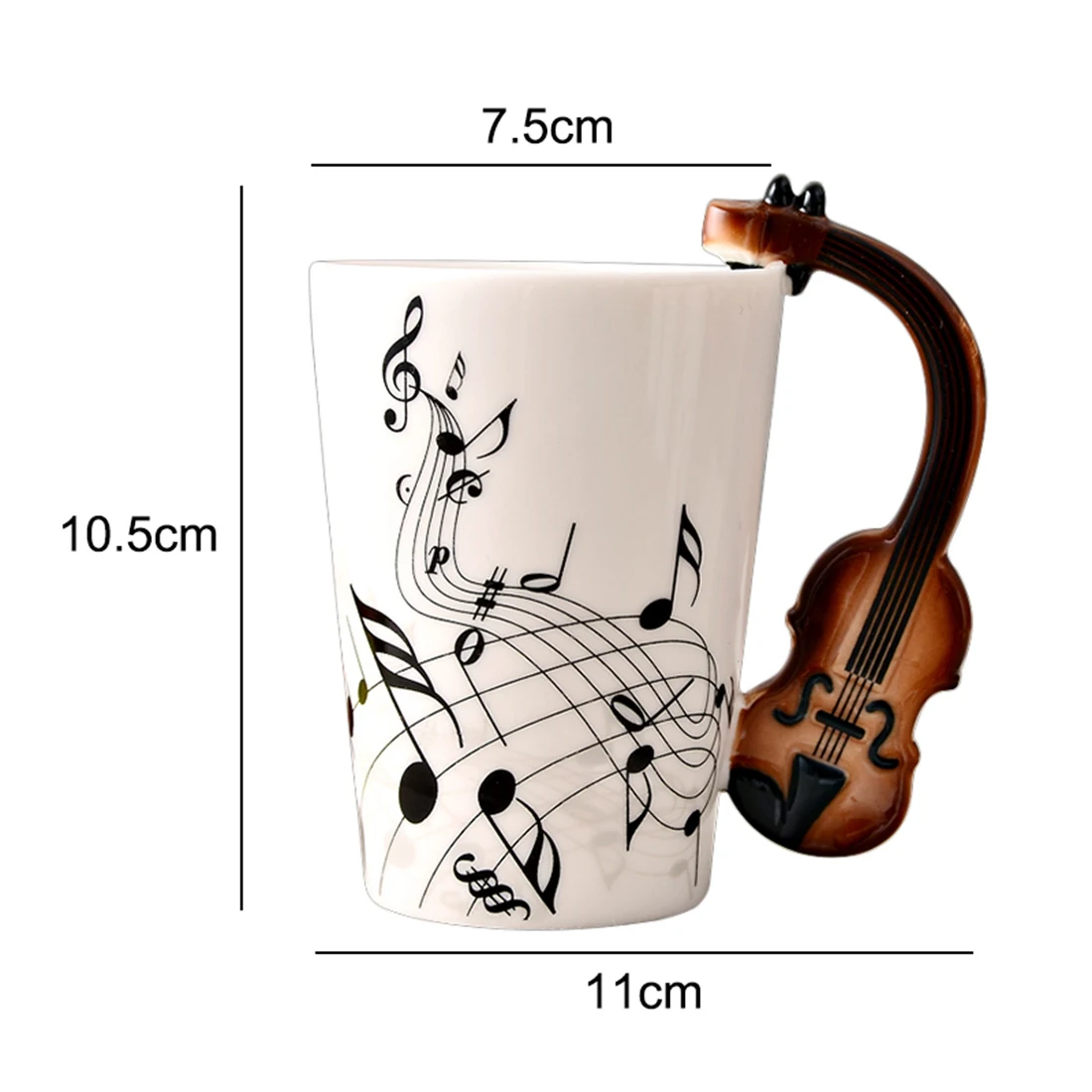 novelty Violin handle ceramic cup free spectrum coffee milk tea cup personality mug unique musical instrument gift cup