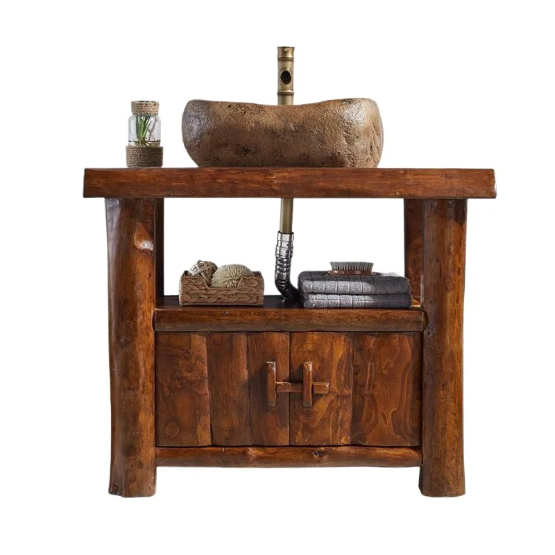 

Ваби Тихий Ветер Сельский Пастораль Винтаж Ностальгический Умывальник Твердая Деревина Камфорного Дерева Шкаф Для Ванной Комнаты Группа Другие Бесдверные Панели