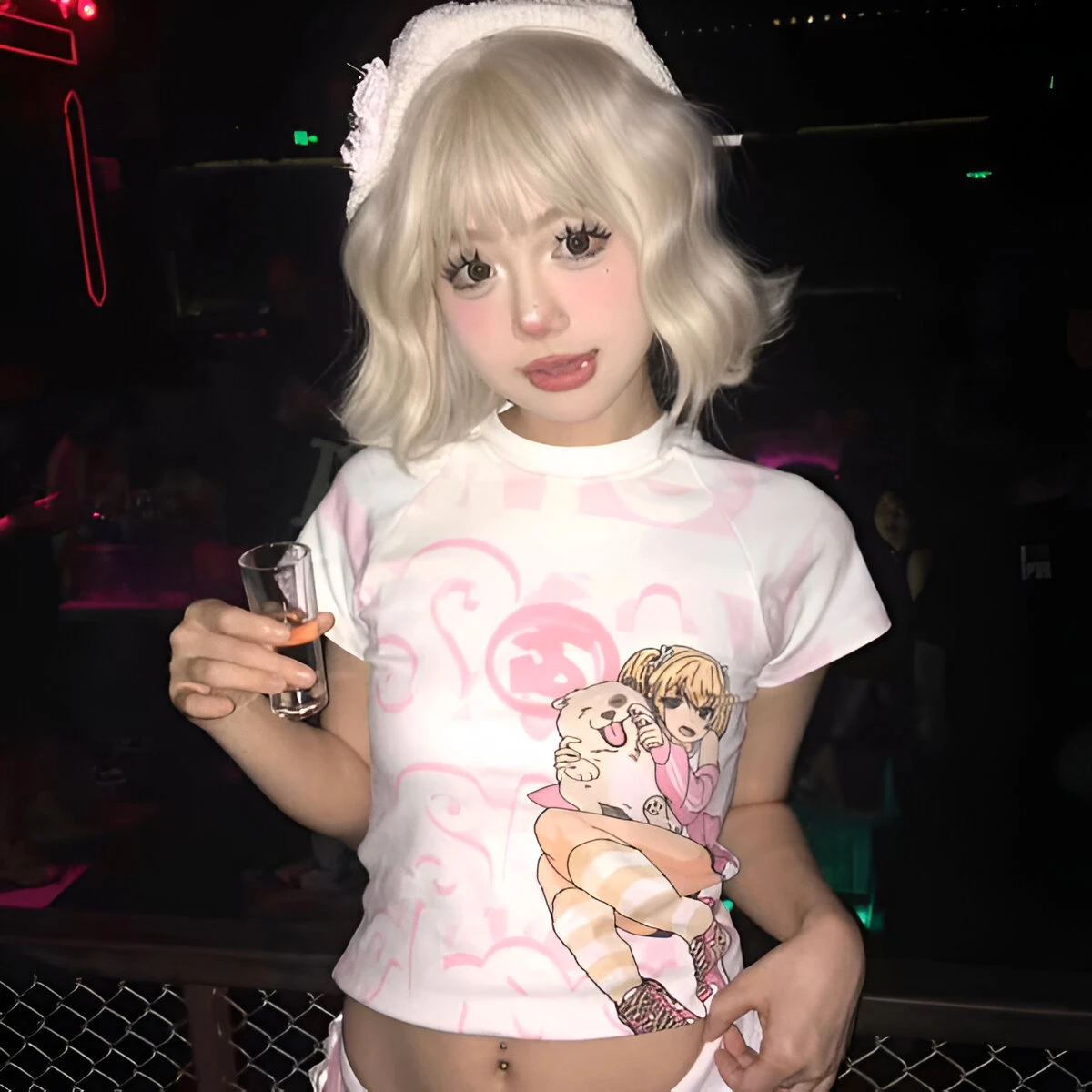 

cartoon Y2k Harajuku Streetwear T Shirts Women Cute Girl Fashion Women's clothing Sweet Cartoon Print SlimThe Spice Girls Tees