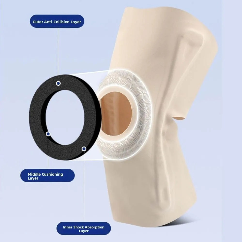 

Pressurized Elastic Sports Knee Pad Thin Design Adjustable Knee Support Joints Protector Shock- absorption Fixed Patella Sleeve