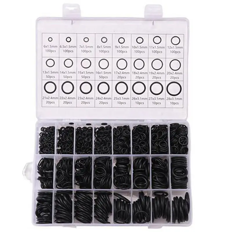 DT19-1200Pcs High Temperature Resistant Butyl O-Ring Rubber Sealing Ring Waterproof Seal Set + Oil Seal Driver