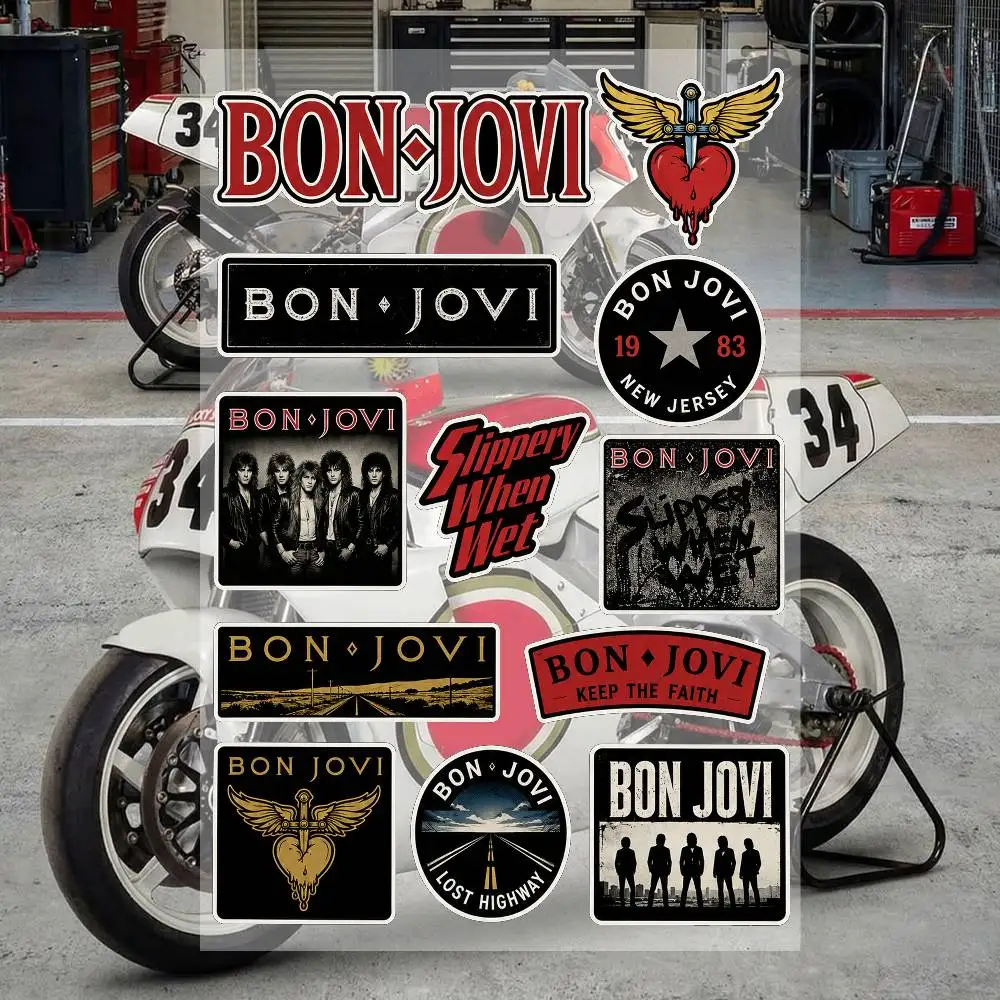 Pegatinas Estéticas B-on Jovi, Calcomanías de PVC Impermeables para Motocicleta, Patineta, Coche, Casco, Cuaderno, Decoración DIY