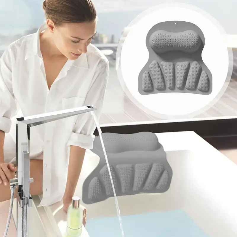 Bathtub Pillow Headrest Suction Cups Bath Tub Pillow Back Support Back Support Neck Pillow Bath Tub Pillow Relaxing Bath Pillows