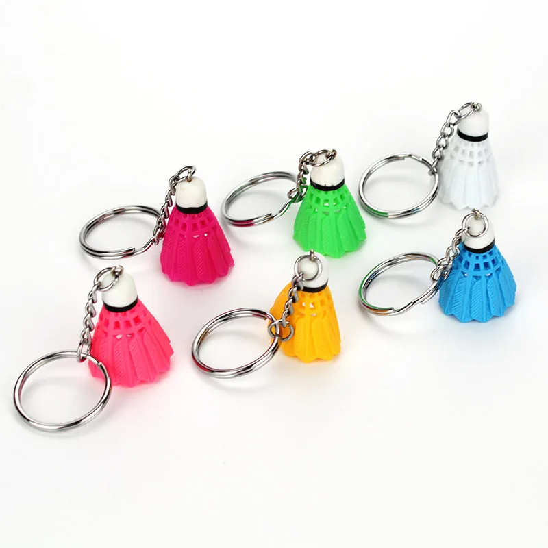 200Pcs Mini Badminton Key Chain Shuttlecock Keychain Keyring PVC Souvenir