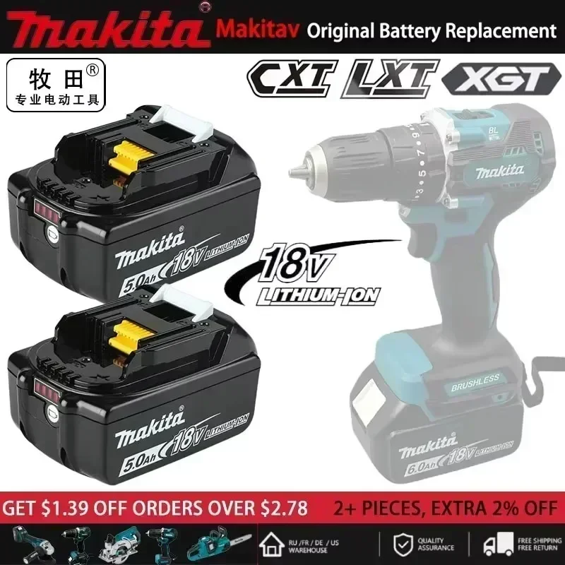 

Original Makita 18V tools Battery for 18v drill Replacement Batteries BL1830B BL1850B BL1860B BL1815 BL1830 BL1840