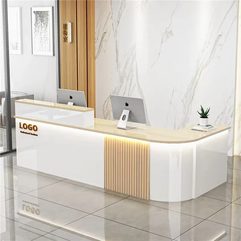 

Modern Marble Front Desk Checkout Page Reception Desk Corner Counter Supermarket Checkout Page