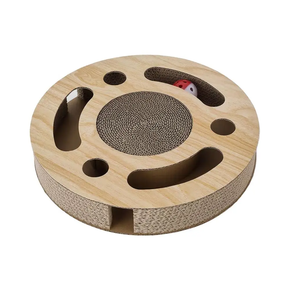 Brown Round Cat Scratching boards with Ball Toy