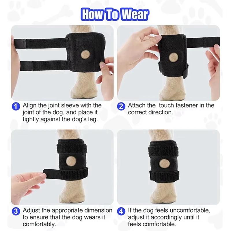 Pet Knee Pads For Dogs Leg Joint Injury Recovery Breathable Injured Leg Recovery Protective Gear Support Belt