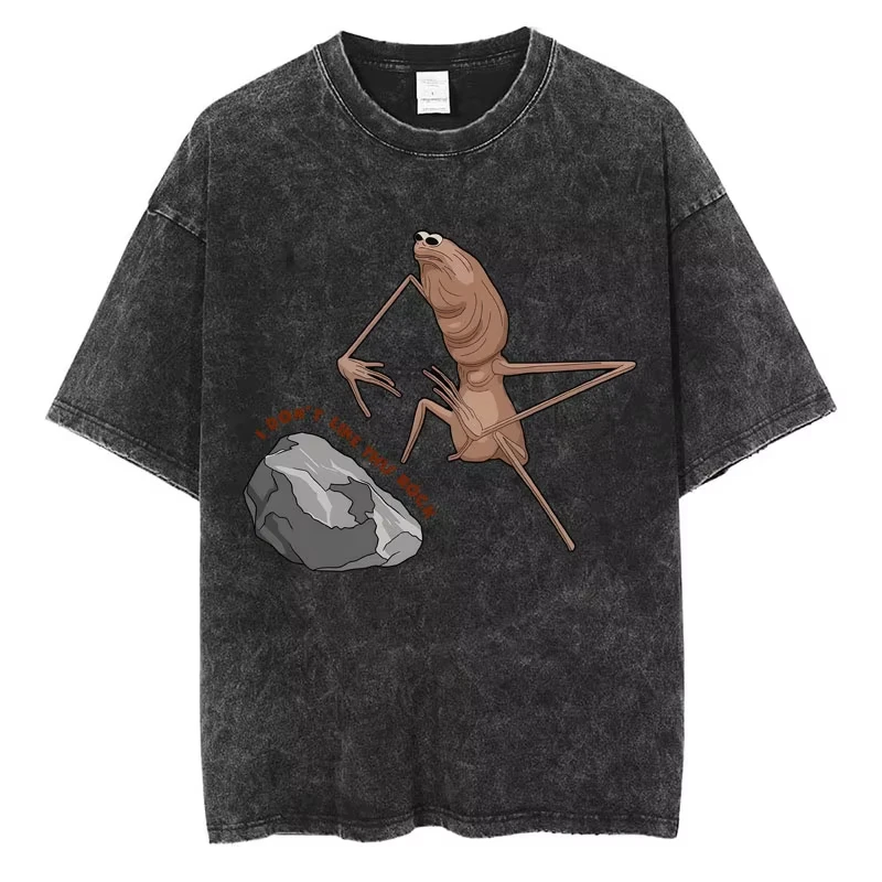 Marcus The Worm Robert Help Funny Meme Men Women's Vintage Washed T Shirt Y2k Streetwear Cotton Oversize Tee Unisex Hip Hop Top