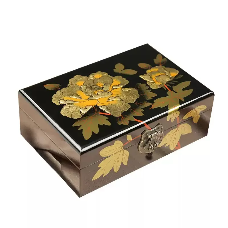 Handcrafted Lacquer Jewelry Box Elegant Accessory Storage Case For Home Jewelry Ornament Organization view 5