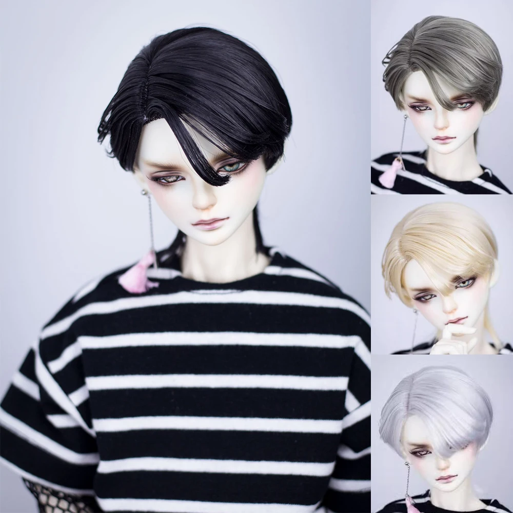 D03-P310 children handmade toy 1/3 uncle doll BJD/SD doll's wig uncle Dragon Soul black white Short Hair 1pcs