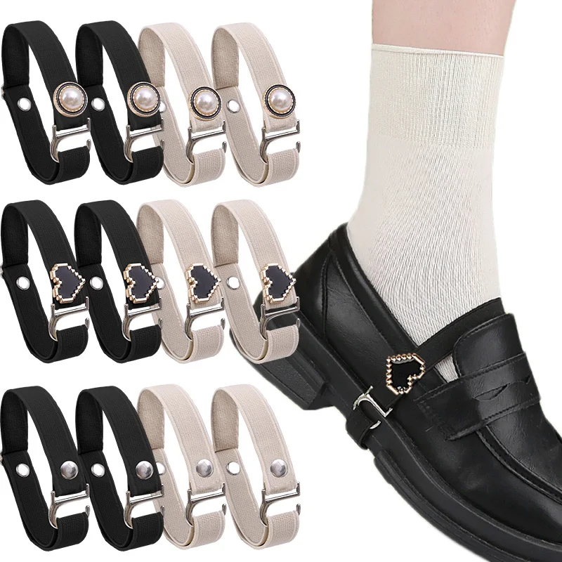 Women Pearl Shoes Straps Elastic Bands Loafers Fasten Lace Strings for Holding Loose Wear Ankle Shoe Flats Heels Bundle Straps