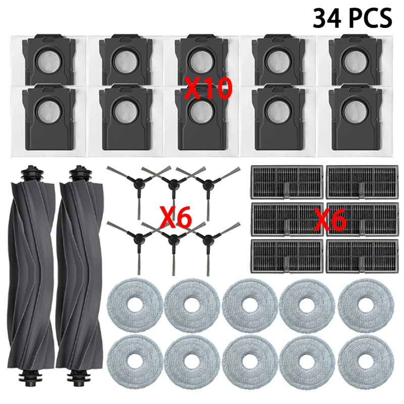 Für MOVA E40 Ultra Staubsauger Zubehör Hauptbürste Seitenbürste HEPA-Filter Wischtücher Staubbeutel Ersatzteile