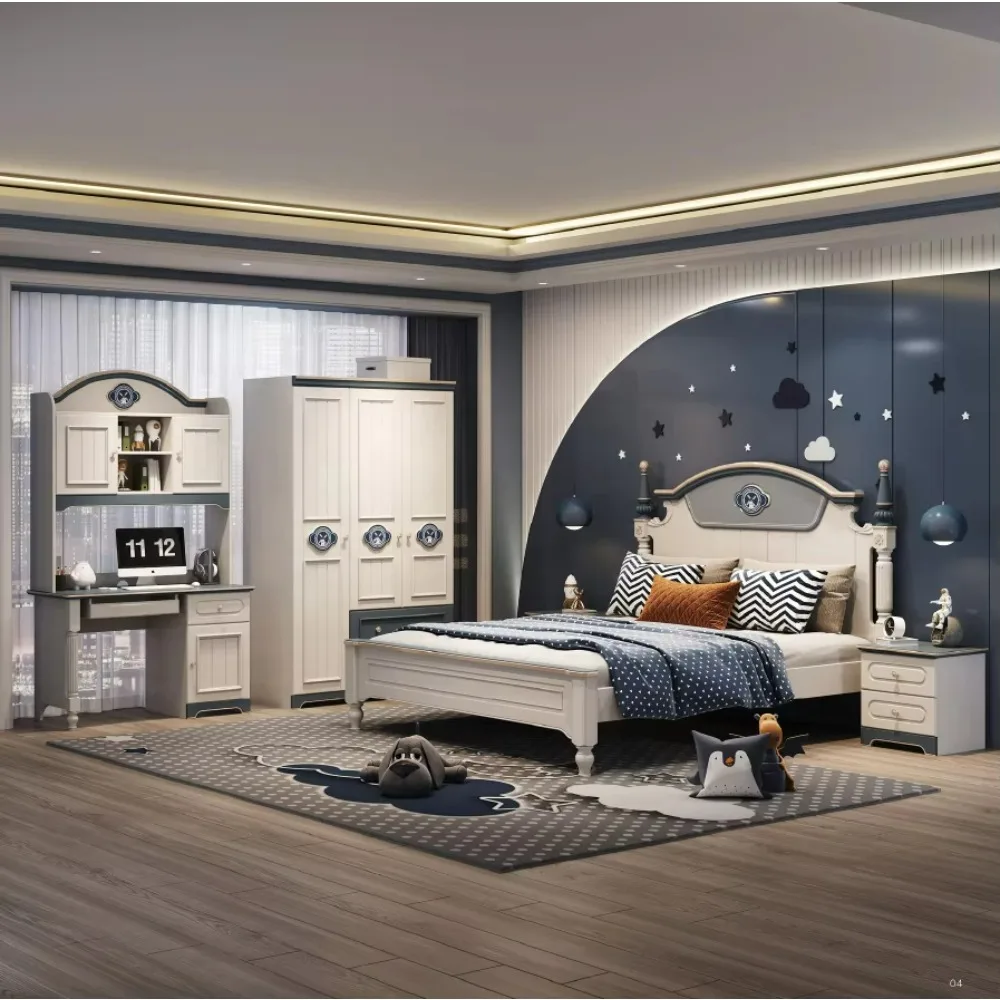 

Solid Wood Kids Teen Bedroom Furniture Set Bedroom Furniture for Boy