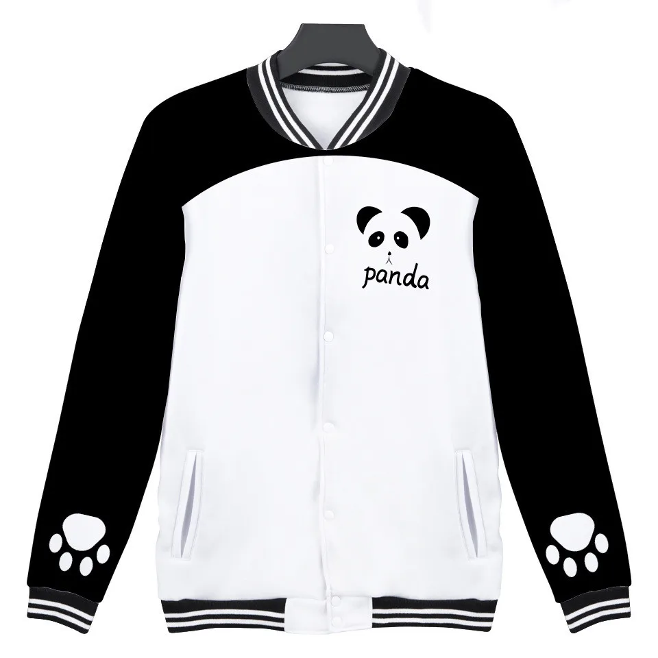 

Cute Panda Jackets Baseball Clothing Casual Harajuku Sweatshirt Men/Women Autumn Winter Hoodies Bomber Jacket