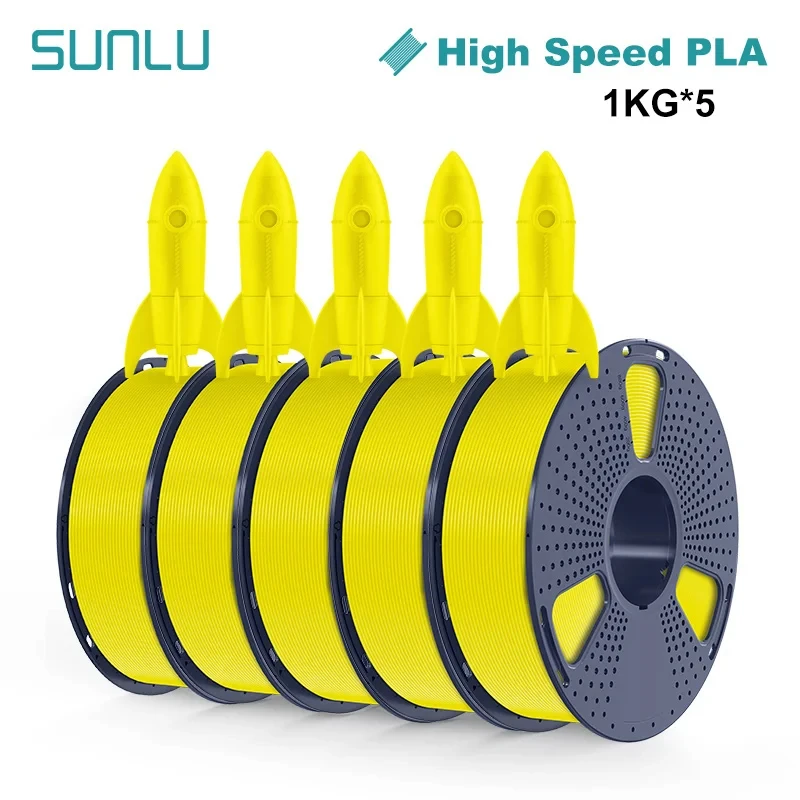 SUNLU Hoge snelheid PLA 3D-printerfilament 5KG 1KG Een rol 1,75 MM Toleranties +/-0,02 MM Filament Snelle verzending vanuit EU / VS