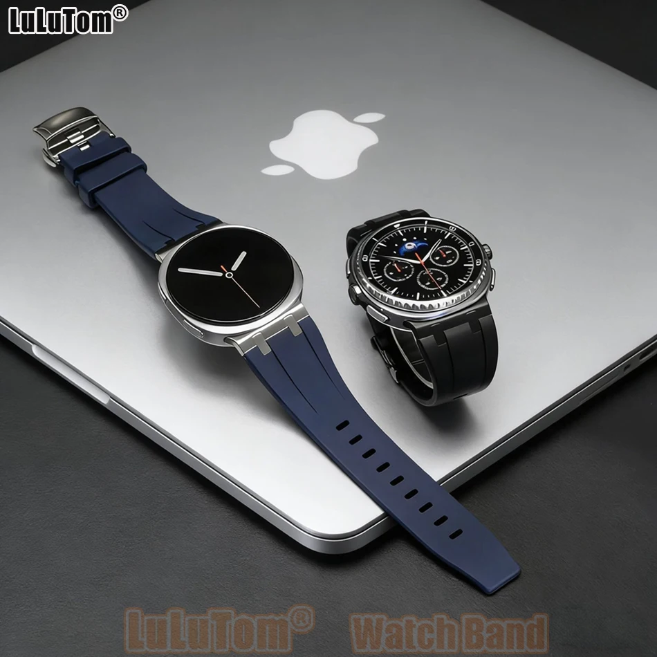

Ремешок Richard из жидкого силикона для Samsung Galaxy Watch Ultra 2025 47 мм, Watch 8 40 мм, 44 мм, Classic 46 мм, с застежкой-бабочкой из стали