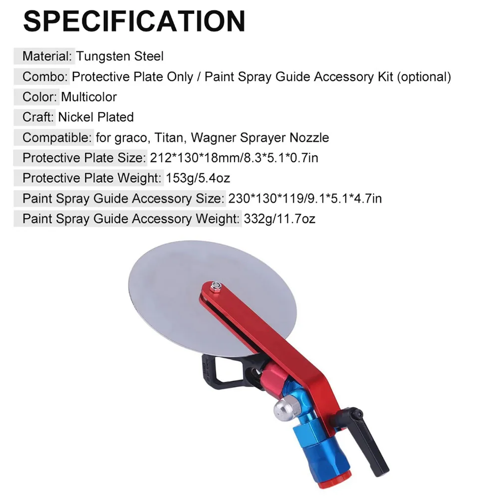 Wagner airless spray pintura respingo guarda e acessórios de pistola de pulverização são adequados para a maioria das máquinas mal ventiladas da pintura em spray de 7/8 Polegada