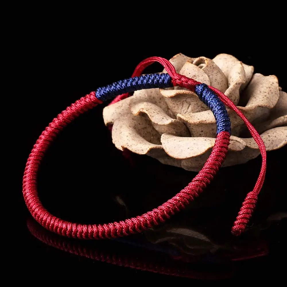 Good Lucky Men Charm Adjustable Tibetan Knots Navy Rope Buddhist Cotton Bangles Rope Braided Bracelet Wrist Jewelry