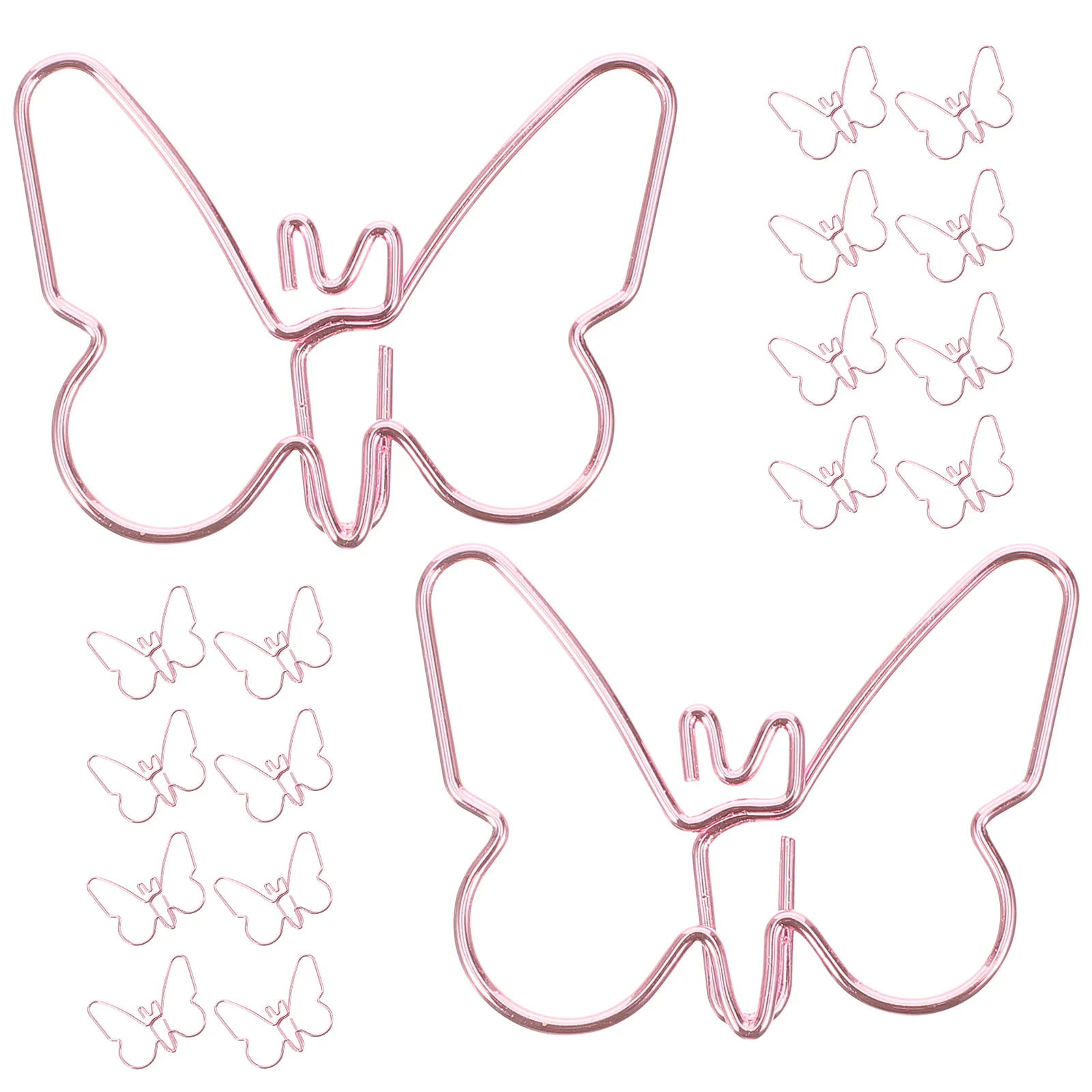 

18Pcs Small Pink Butterfly Paper Clips Metal Creative Shaped Clips Cute Cartoon Accessories For Notebooks And Calendars