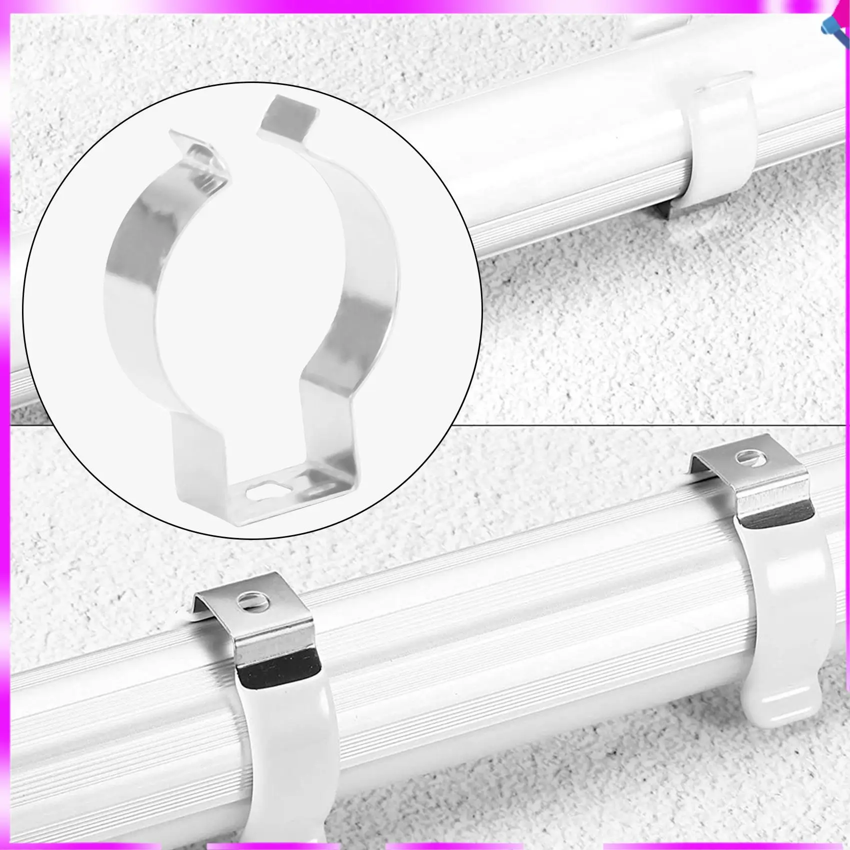 

N96R 120Pcs T8 LED Light Bulbs U Clips Holder Fluorescent Tube Lamp Bracket