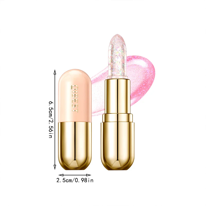 Temperatura Cor Mudando Batom, Brilhante Geléia, Hidratante Hidratante, Fade Lip Lines, Anti-secagem e Non-stick Cup, Cor Chan